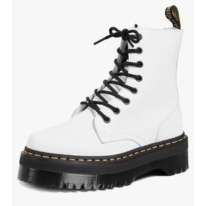Doc Martens Jadon 8 Eye Platform Boots in‎ White Sz  Men's 7 US Women's 6